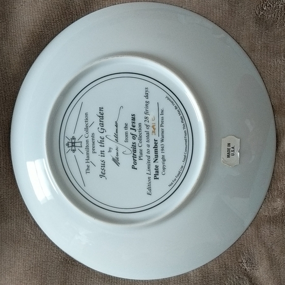 The Hamilton Collection: "Jesus in the Garden" Limited Edition Collector Plate - Picture 3 of 4